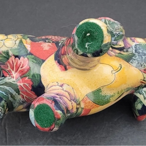 Decoupage Patchwork Multi-colored Floral Elephant Figurine - Picture 5 of 9